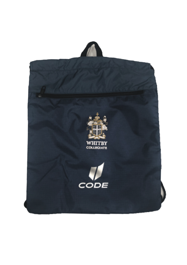 Whitby Collegiate CODE String Bag Navy 1SZ